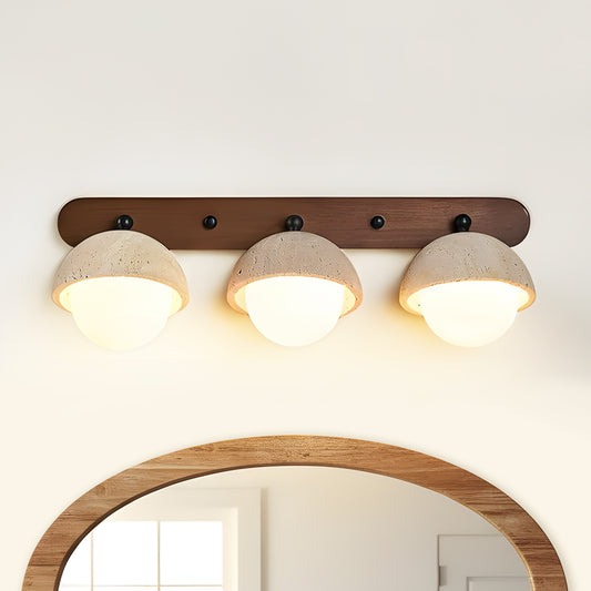 Kairi Wabi Sabi Natural Travertine Globe Wall Lamp