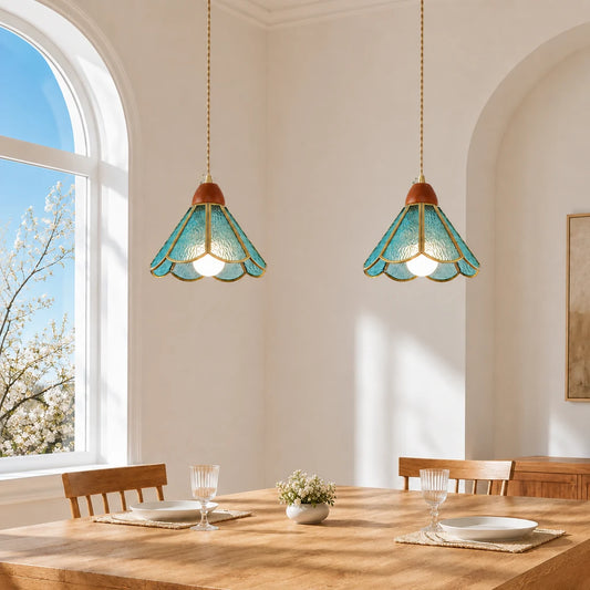 Elowen Vintage Tiffany Stained Glass Pendant Light