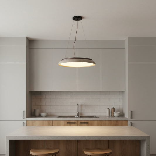 Pheme Wabi-Sabi Round Travertine Pendant Light