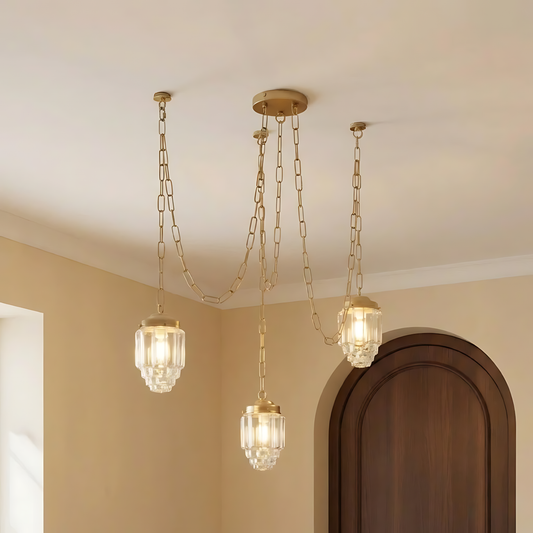 Rory Chain-Drop Glass Chandelier