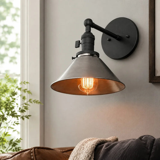 Hollis Adjustable Industrial Metal Shade Wall Sconce