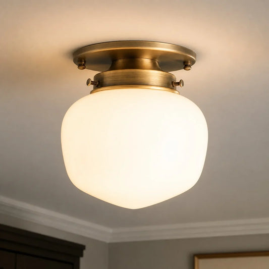 Callum Classic Schoolhouse Opal Glass Flush Mount Ceiling Light