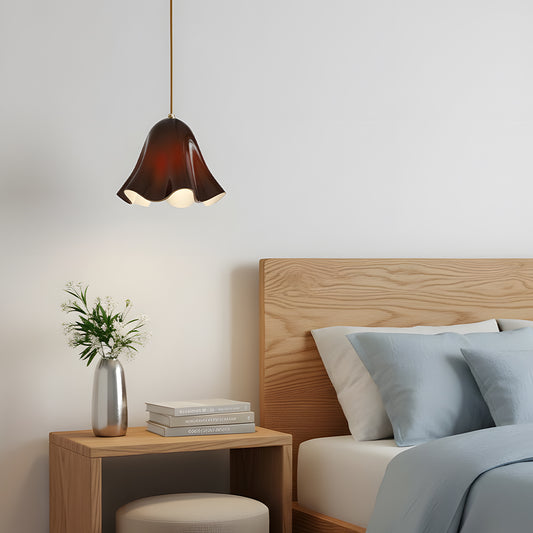 Juno Pendelleuchte aus Muschelglas im Mid-Century-Modern-Stil