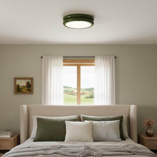 River Modern Green Circular Ceiling Light