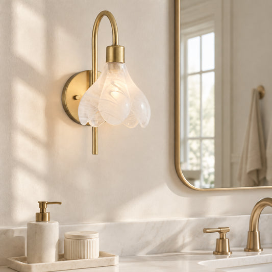 Tysilio Modern Floral Glass Wall Sconce