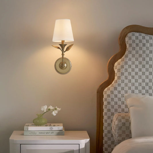 Celia Rustic Botanical Forged Iron Wall Sconce