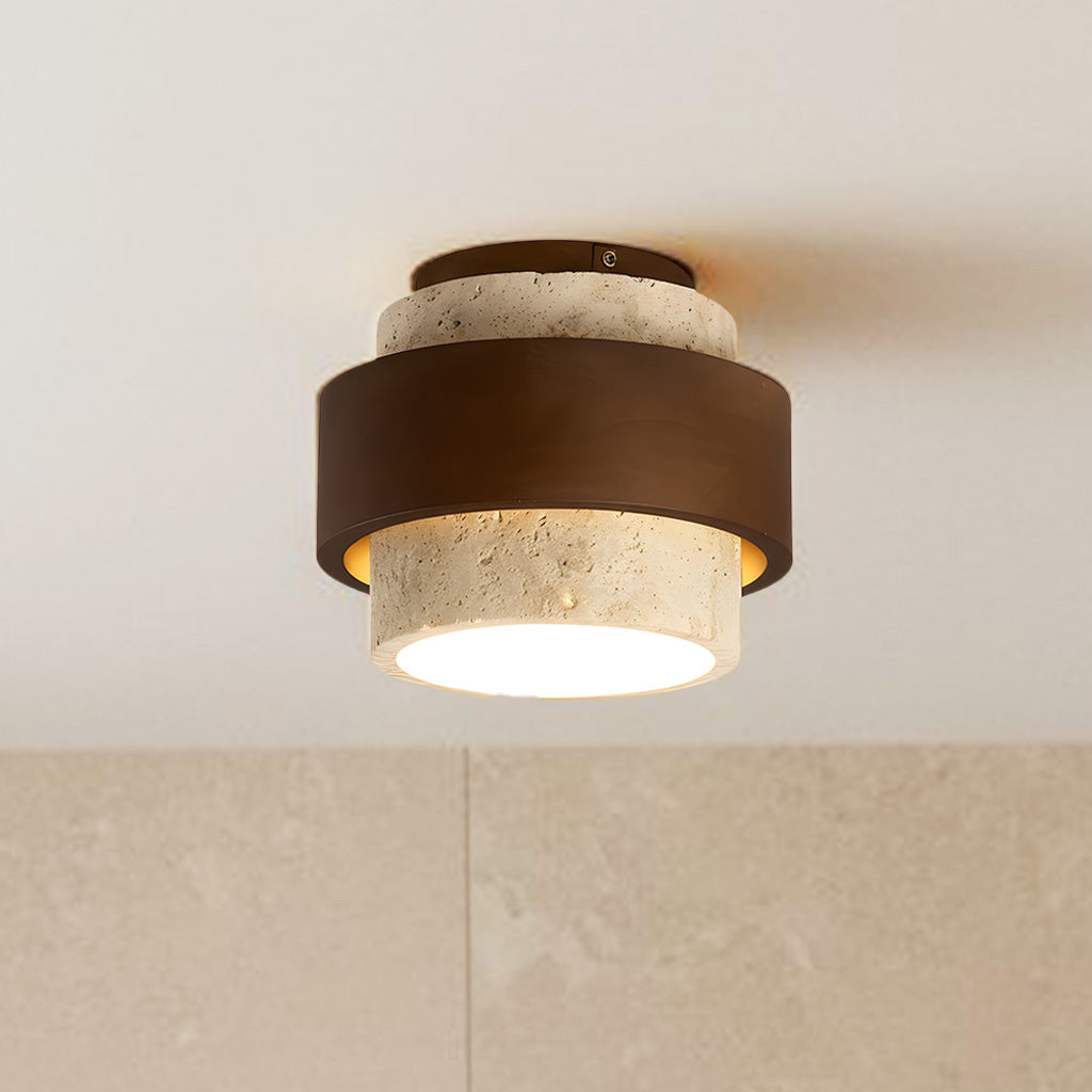 Wabi-Sabi Japanese Retro Travertine Corridor Ceiling Light – Lucia