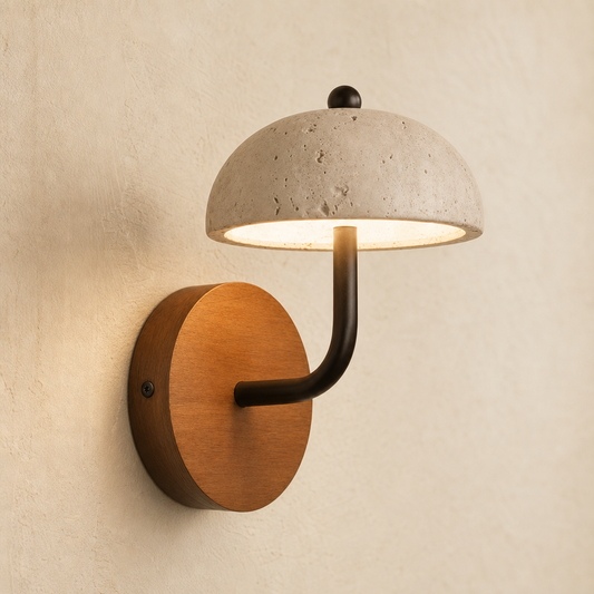 Evan Modern Travertine Dome Wall Light