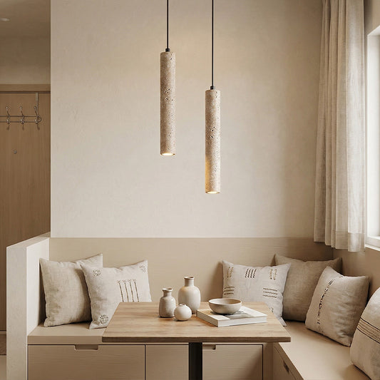 Suspension Kairi Wabi Sabi en travertin naturel