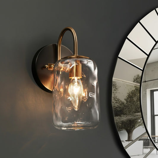 Caspian Modern Hammered Glass Wall Sconce