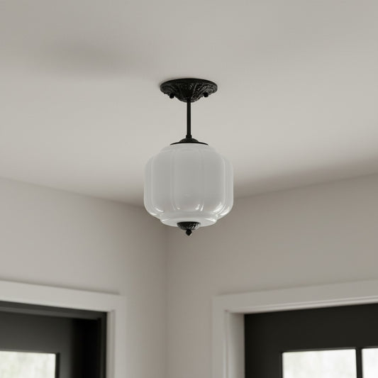 Alana Vintage Crème Glazen Lantaarn Eloise Plafondlamp