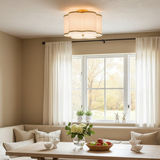 Kathy Modern Linen Flower Flush Mount Ceiling Light