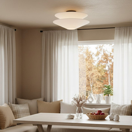 Carol Modern Linen Flush Mount Ceiling Light