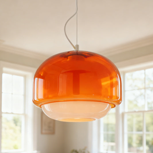 Sanae Nordic Round Double-Dome Colorful Glass Pendant Light