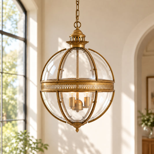 Braeden Baroque Clear Glass Globe Pendant Light