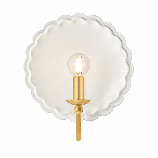 Glyth Vintage Ceramic Scallop Wall Sconce