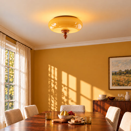 Ystrad Retro Glass Dome Flush Mount Ceiling Light