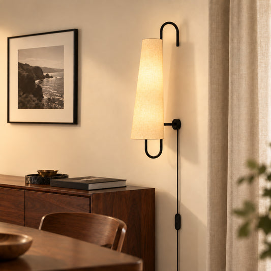 Vig Modern Linen Slim Taper Wall Light