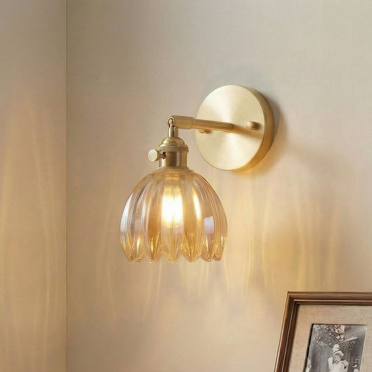 Gannon Vintage Lotus Glass Wall Light