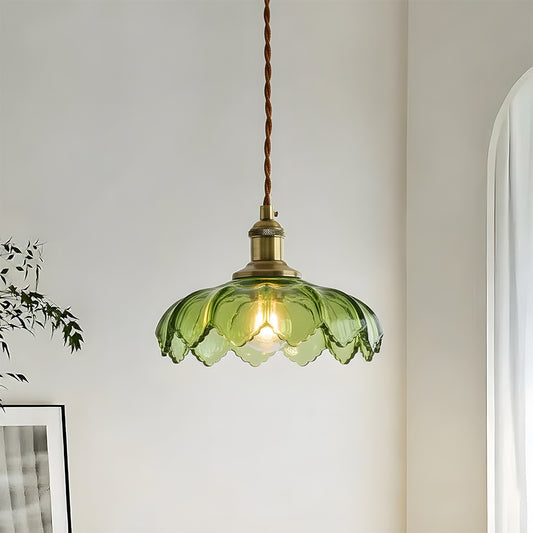 Typhon Retro Pastoral Glass Flower Pendant Light