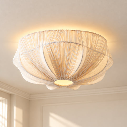 Nefydd Soft Linen Petal Flush Mount Ceiling Light