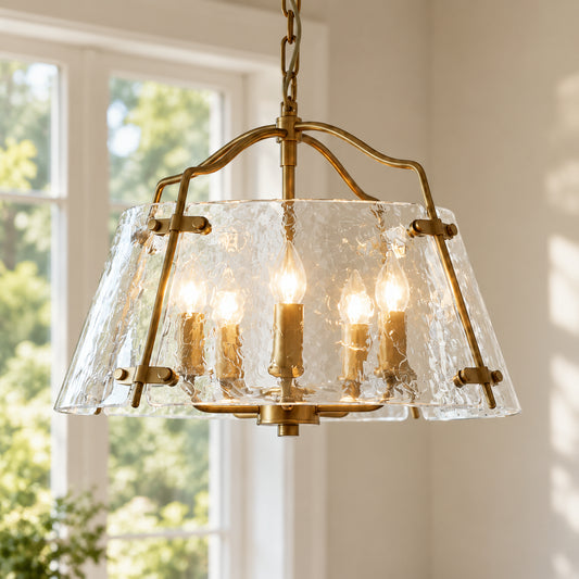 Serenlor Vintage Hammered Glass Pendant Light