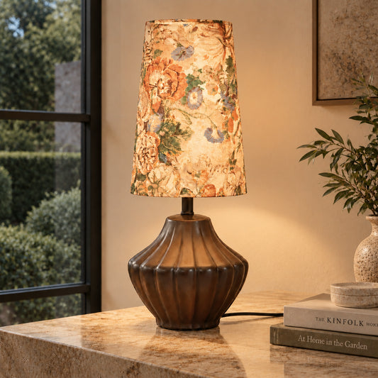 Myrddin Vintage Floral Fabric Decorative Table Light