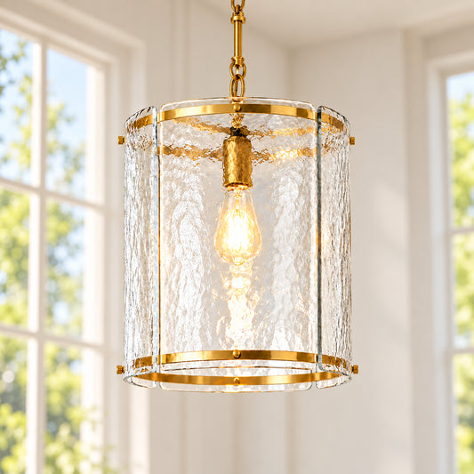 Faou Transitional Ripple Glass Pendant Light