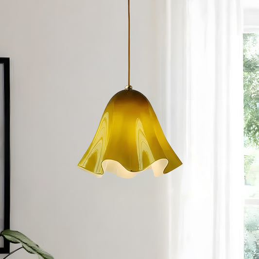 Juno Pendelleuchte aus Muschelglas im Mid-Century-Modern-Stil