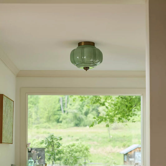 Lumi Vintage Milk Glass Semi Flush Mount Eloise Ceiling Light