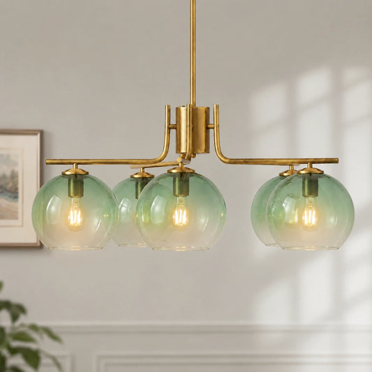 Adrian Modern Metal Glass Multi‑Light Globe Chandelier