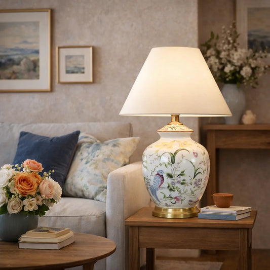 Aenia Vintage Ceramic Tapered Table Lamp