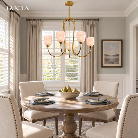 Agnes Multi Head Tulip Glass Chandelier