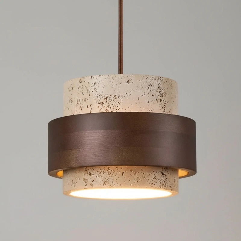 Vintage Cylindrical Travertine Pendant Light | LuciaLiving – Lucia