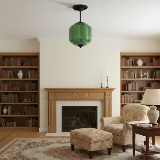 Alana Vintage Cream Glass Lantern Eloise Ceiling Light