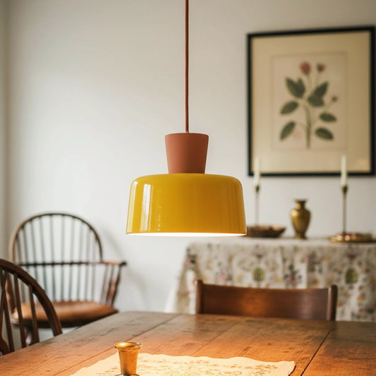 Alden Vintage Metal Ceramic Dome Pendant Light