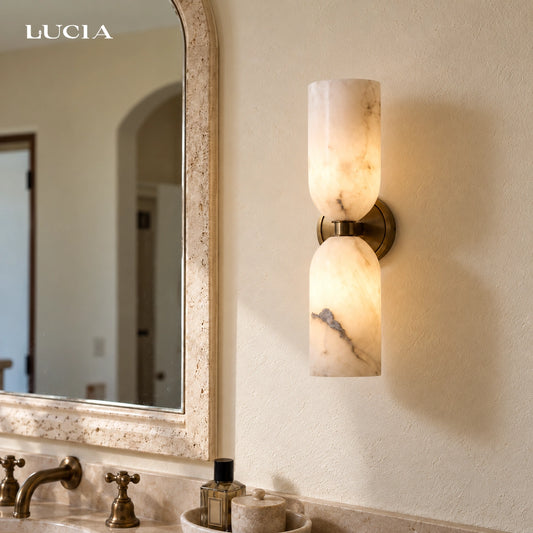Algernon Dual Alabaster Tube Wall Sconce