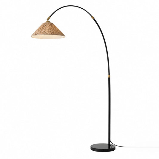 Arcadia Conical Fabric Arc Floor Lamp