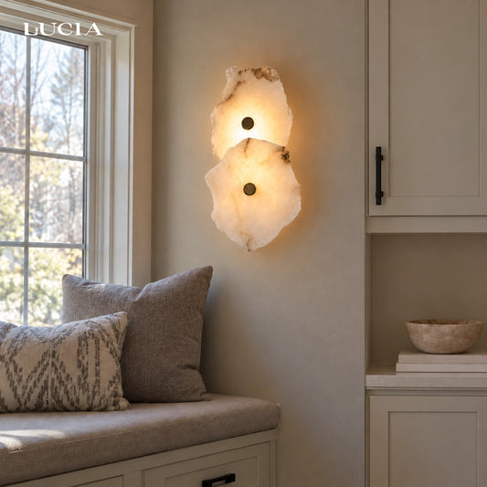 Archibald Stacked Natural Alabaster Wall Sconce