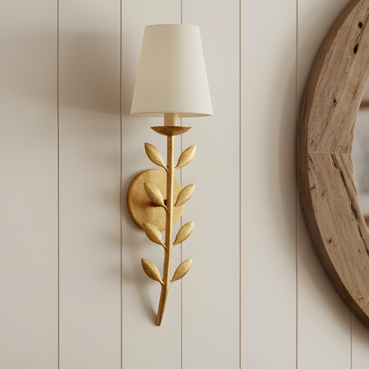 Asher Vintage Leaf-shaped Metal Wall Light