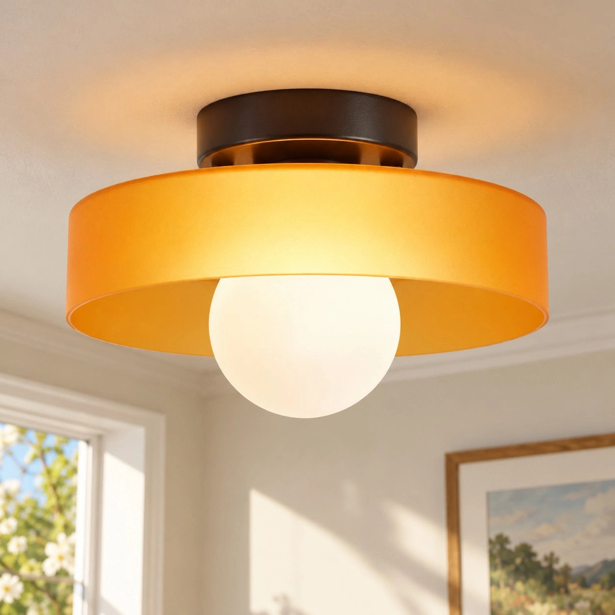 Astrid Retro-Deckenleuchte aus farbigem Glas