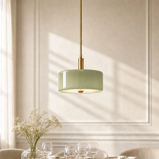 Aveline Modern Glass Drum Pendant Light