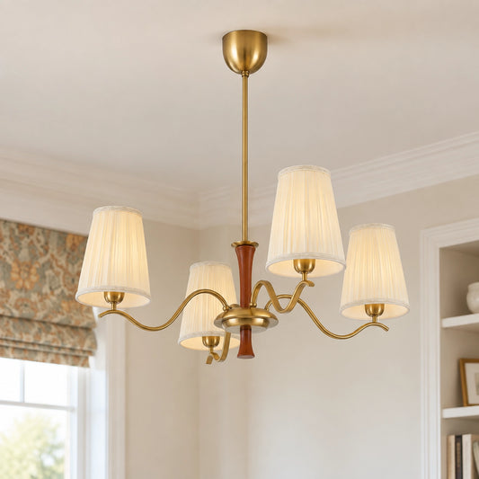 Basil Multi Light Pleated Fabric Shade Chandelier