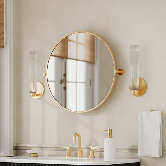 Bastian Minimalist Cylindrical Fluted Glass Wall Sconce