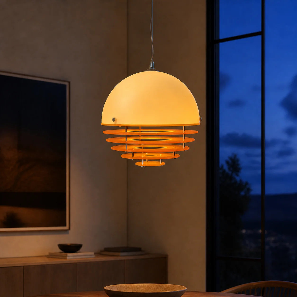 Bauhaus Sunset Stimmungsleuchte aus Glas und Acryl