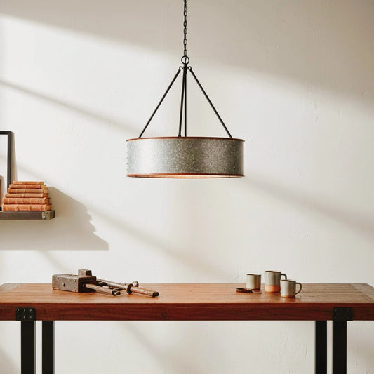Baxter Industrial Metal Drum Pendant Light