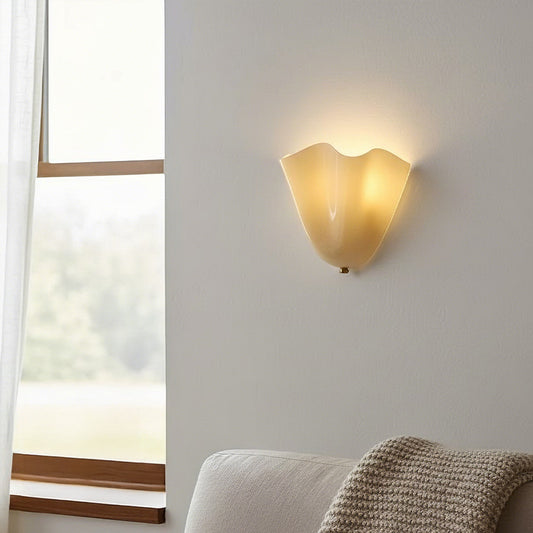 Beatrice Mid-Century Modern Seashell Glass Wall Sconce