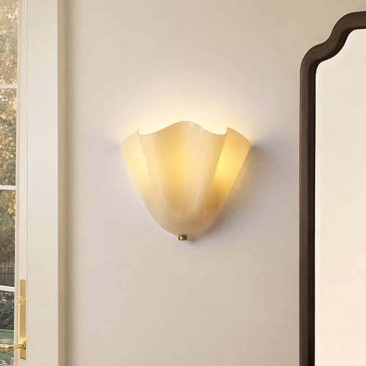 Beatrice Mid-Century Modern Seashell Glass Wall Sconce