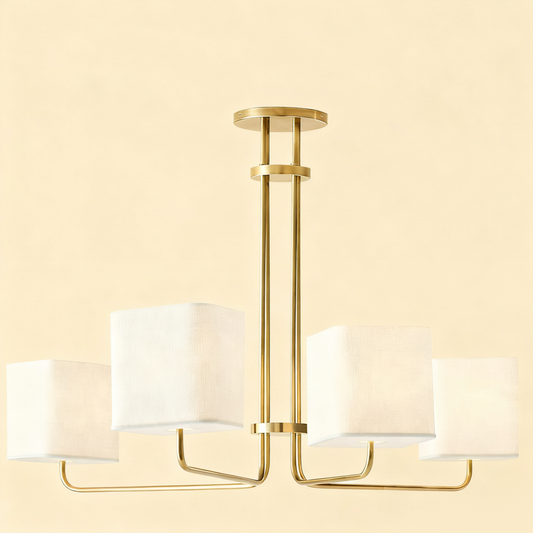 Bella Modern Multi-Arm Aged Brass Chandelier