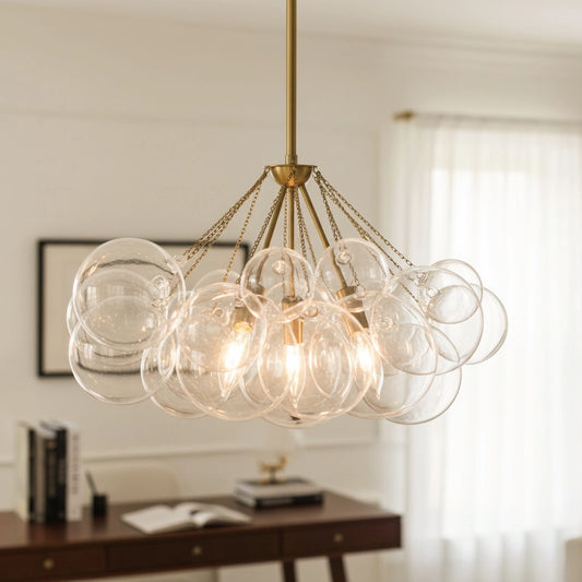 Carolyn Modern Clear Glass Bubble Chandelier